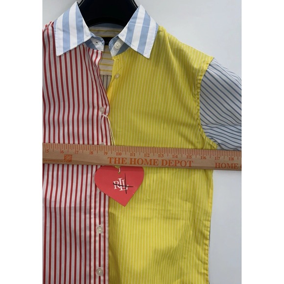 Lauren Ralph Lauren XXS Fun Shirt Multicolor Striped Colorblock Button Up New - Picture 4 of 8